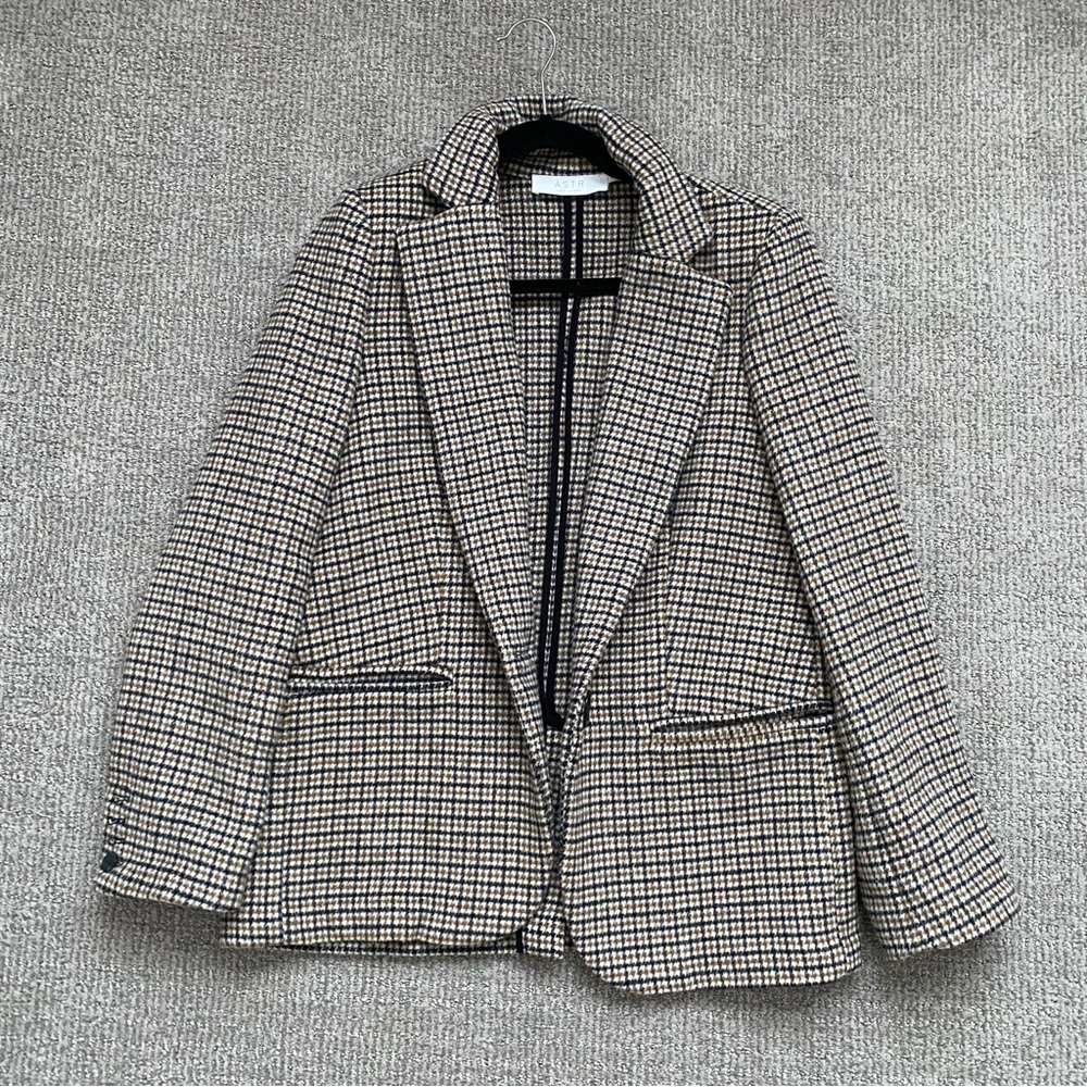 ASTR the label houndstooth wool blazer